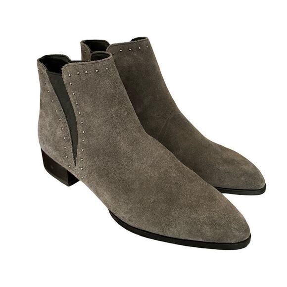 NWOB Donald J Pliner Gavi Oily Suede & Stud Slip On Ankle Bootie Gray Size 9.5 - Picture 5 of 11